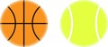 Basketball and Tennis Ball Vector Drawing Royalty Free Stock Photo