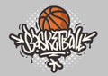 Basketball Themed Hand Drawn Brush Lettering Calligraphy Graffiti Tag Style Type Design Vector Graphic