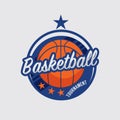 Basketball Tournament Logo White Ball Sport American Game Vector