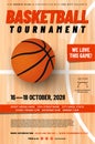 Basketball tournament template with wooden floor Royalty Free Stock Photo