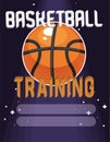 basketball training lettering with ball