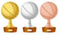 Basketball trophy set Royalty Free Stock Photo