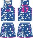 Basketball uniform Custom Design mock ups templates design for basketball club t-shirt mockup for basketball jersey. shirt shorts Royalty Free Stock Photo