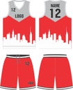 Basketball Uniform jersey shorts Custom Designs Front and back view sports uniforms Mock ups Templates illustrations Royalty Free Stock Photo