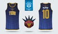 Basketball jersey, shorts, socks template for basketball club. Front and back view sport uniform. Tank top t-shirt mock up.