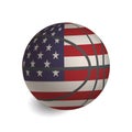 Basketball with the USA flag on white background casts shadow, vector Royalty Free Stock Photo