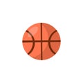 Basketball vector cartoon icon. Round orange ball for basketball, cartoon logo, isolated on white Royalty Free Stock Photo