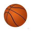 Basketball Vector Icon. 3D Orange Basket Ball. Half-Turn View Royalty Free Stock Photo