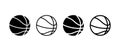 Basketball vector icon set. Black ball for basketball symbol. Basketball line isolated logo Royalty Free Stock Photo