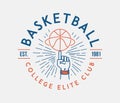 Basketball college elite club vector illustration