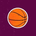 Basketball vector logo, vintage sport ball design