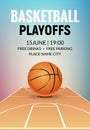 Basketball vector poster game tournament. Realistic basketball flyer design Royalty Free Stock Photo