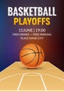 Basketball vector poster game tournament. Realistic basketball flyer design Royalty Free Stock Photo