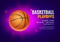 Basketball vector poster game tournament. Realistic basketball flyer design background Royalty Free Stock Photo