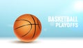 Basketball vector poster game tournament. Realistic basketball flyer design background Royalty Free Stock Photo