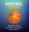 Basketball vector tournament background. Basketball court arena game poster. Banner realistic design basket template Royalty Free Stock Photo