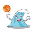 With basketball wave character cartoon style