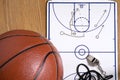 Basketball, Whistle Clipboard Alley-oop Play Royalty Free Stock Photo