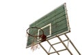 basketball wooden board, dirty, grunge, old on white background, isolated