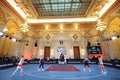 Basketball 3x3 in the Palace of the Parliament, Bucharest, Romania Royalty Free Stock Photo
