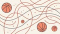 Basketballs with Abstract Lines, Dynamic Sports Pattern, vector design Generative AI Royalty Free Stock Photo