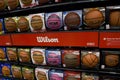 Basketballs on store shelves