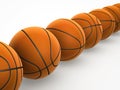 Basketballs on white background