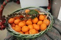 Basketful of candles - tangerine