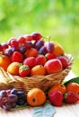 Basketful of ripe fruits