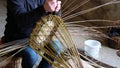 Basketmaker working on a basket