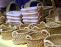 Basketry basketwork Spain enea esparto basket Royalty Free Stock Photo