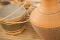 Basketry Thai OTOP product from dry Hygaliepa grass weave