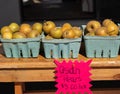 Baskets of Asian pears for sale Royalty Free Stock Photo