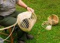 baskets being made in the traditional way by settlers in the appalachians Royalty Free Stock Photo