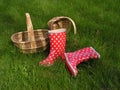 Baskets and gumboots Royalty Free Stock Photo