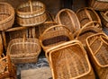 baskets made of hand-made vines grouped