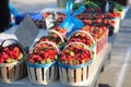 Baskets strawberries Royalty Free Stock Photo