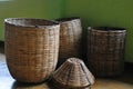 Baskets in tea farm Royalty Free Stock Photo