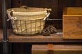 Baskets and wooden cases