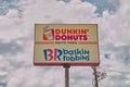 Baskin Robbins coffee fast food restaurant street sign