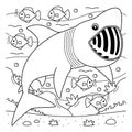 Basking Shark Coloring Page for Kids