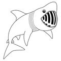 Basking Shark Isolated Coloring Page for Kids