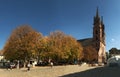 Basel Minster, showing the red sandstone towers