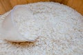 Basmathi rice in a sack Royalty Free Stock Photo