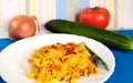 Basmati rice with Biriani vegetables Royalty Free Stock Photo