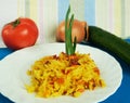 Basmati rice with Biriani vegetables Royalty Free Stock Photo