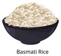Basmati rice bowl. Dinner meal. Grain food
