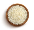 Basmati rice groats isolated on white background, top view Royalty Free Stock Photo