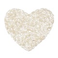 Basmati rice heart isolated on white background Royalty Free Stock Photo
