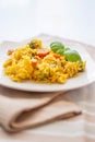 Basmati rice with vegetables and chicken Royalty Free Stock Photo